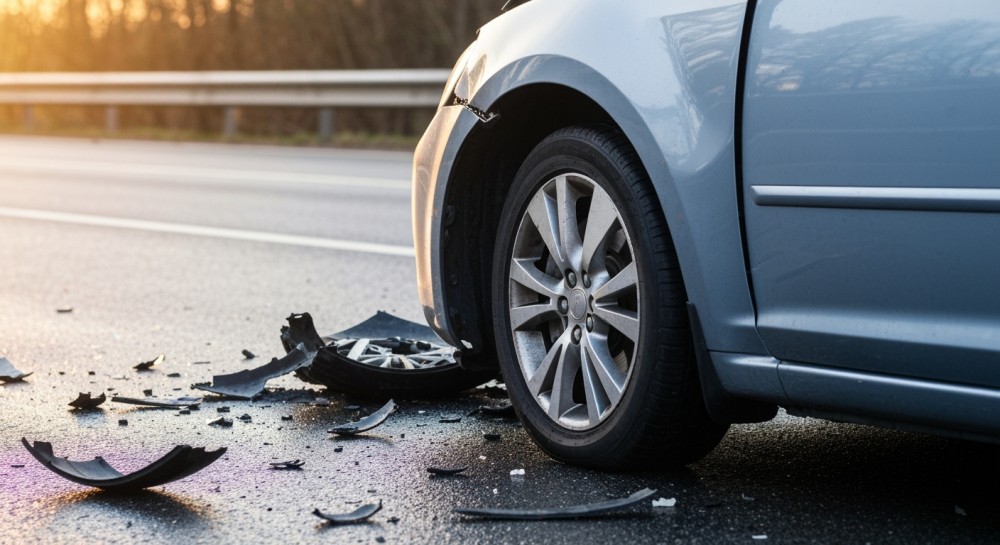 Świąteczny poranek z wypadkiem: kierowca Punto w tarapatach