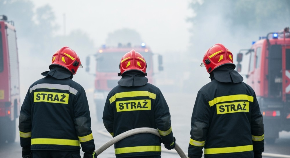 Pożar zabudowań gospodarczych w Pabianicach: strażacy w akcji na Myśliwskiej